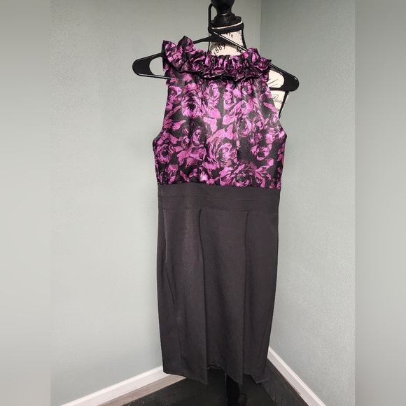 Donna Ricco Black and Floral Size 6 Dress - Picture 2 of 3